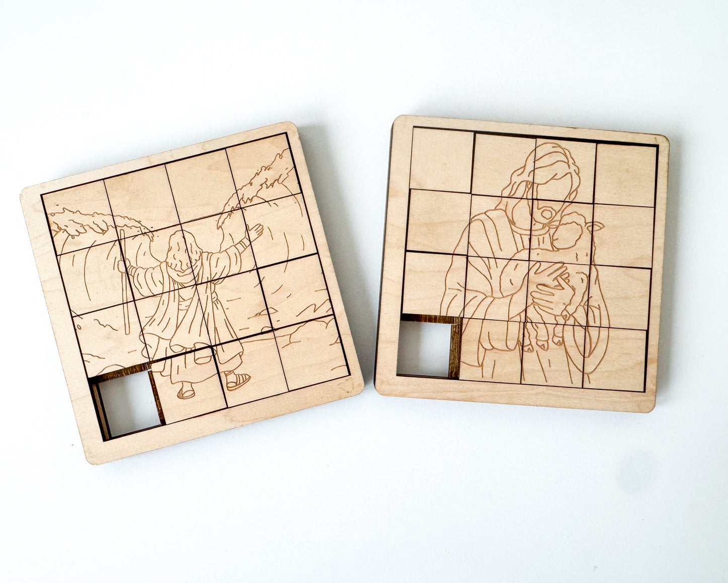 Wooden Gospel Slide Puzzle | Christian Faith Toy | Laser Engraved Scripture Art