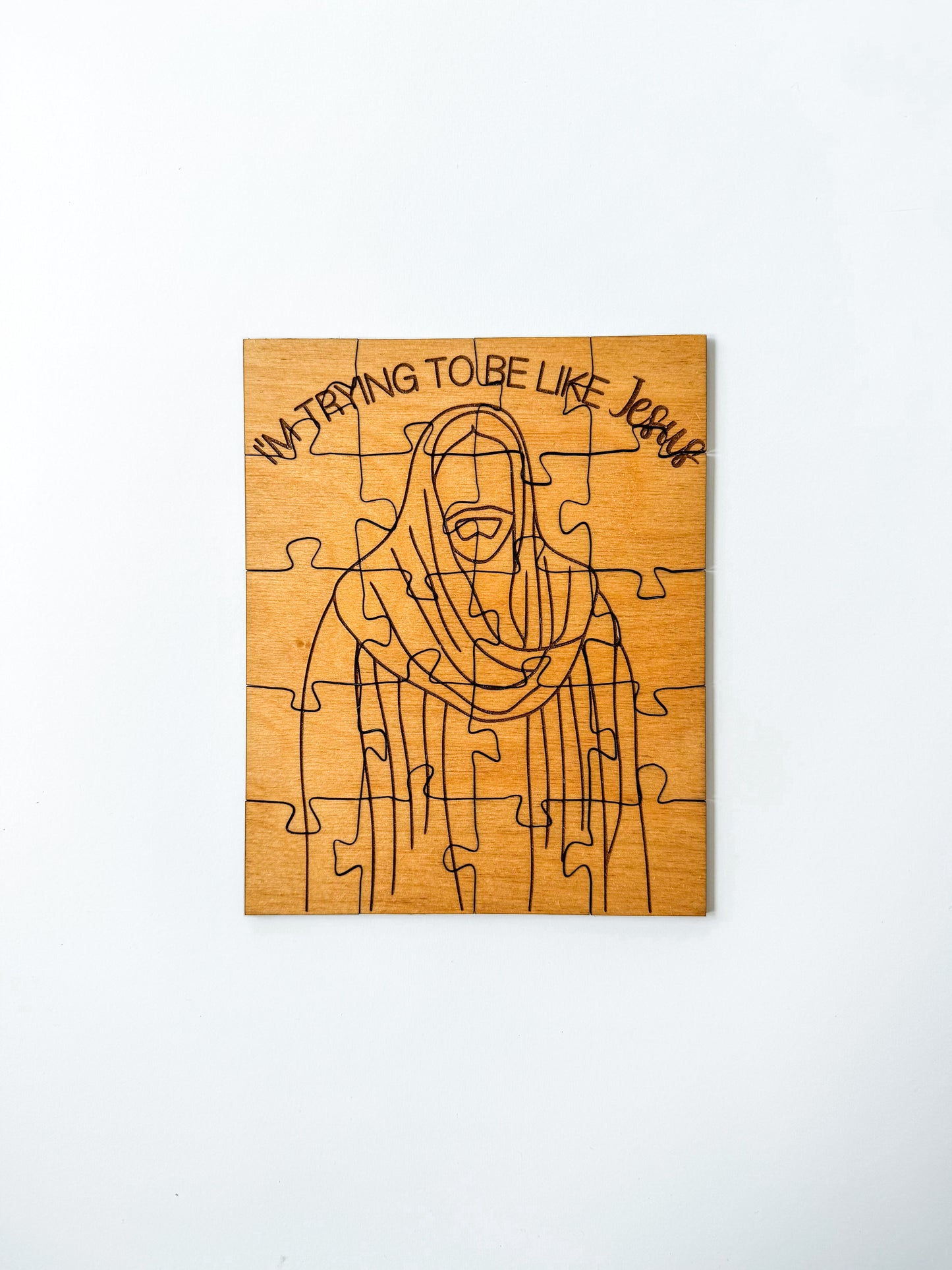 I'm Trying to be Like Jesus - Laser Engraved Children's Wooden Jigsaw Puzzle