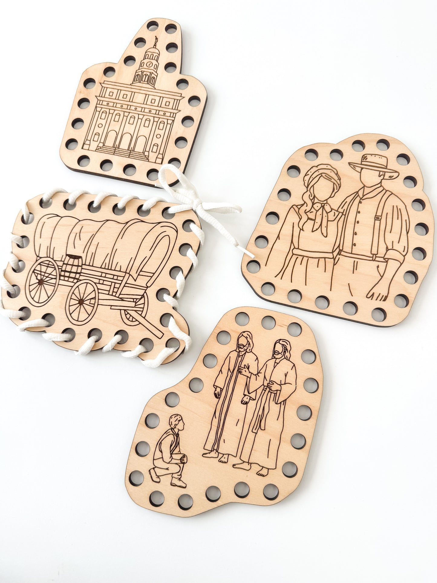 Doctrine & Covenants Wooden Lacing Cards – Latter-day Saint Montessori Toy for Kids