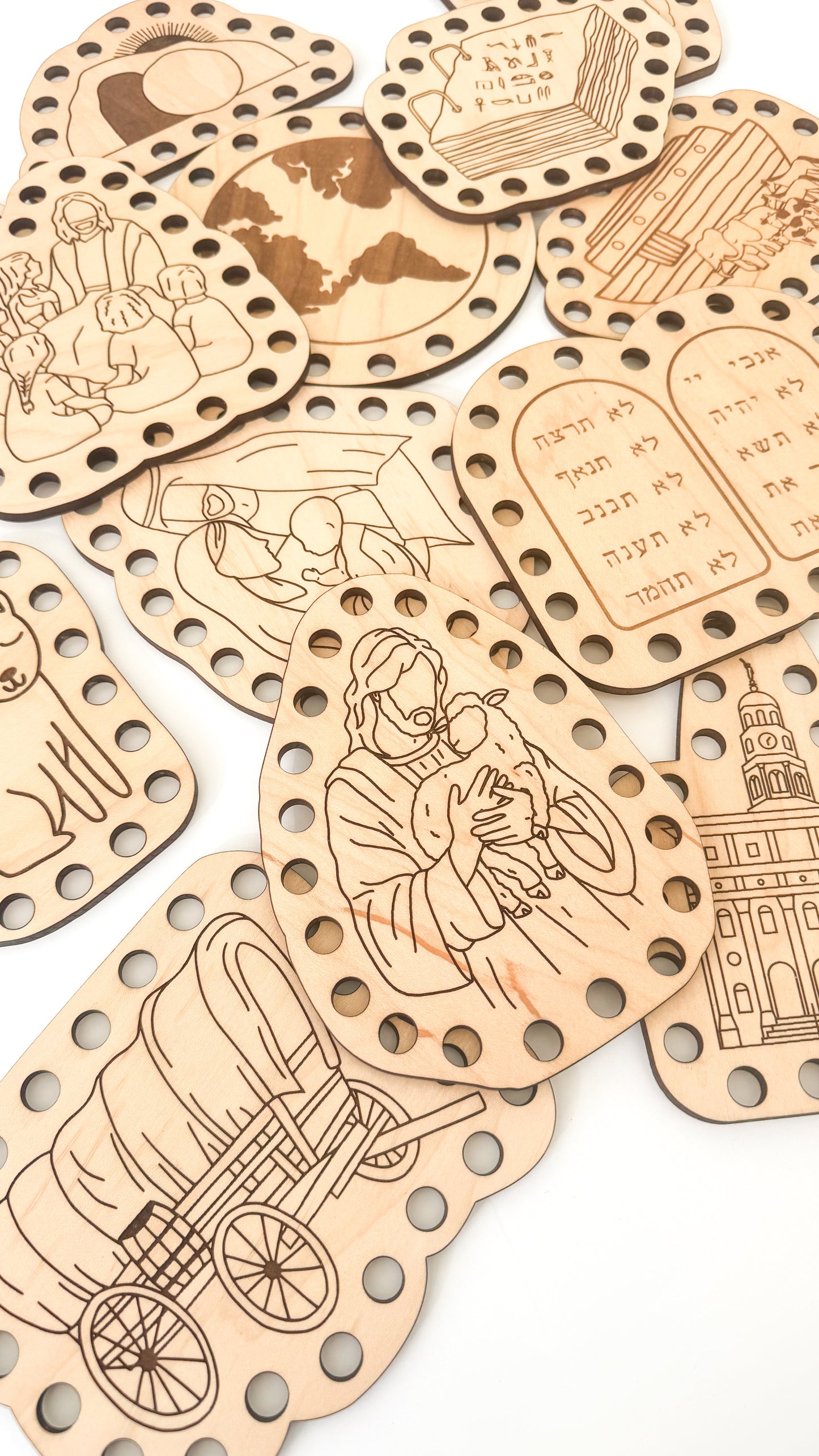 Complete Set of Wooden Lacing Cards – All Gospel Lacing Cards