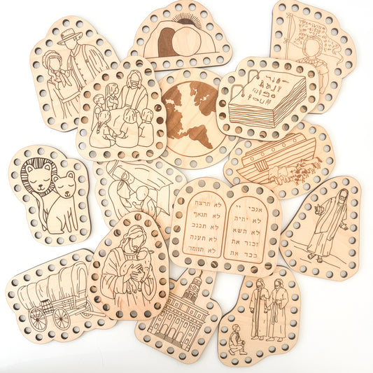 Complete Set of Wooden Lacing Cards – All Gospel Lacing Cards