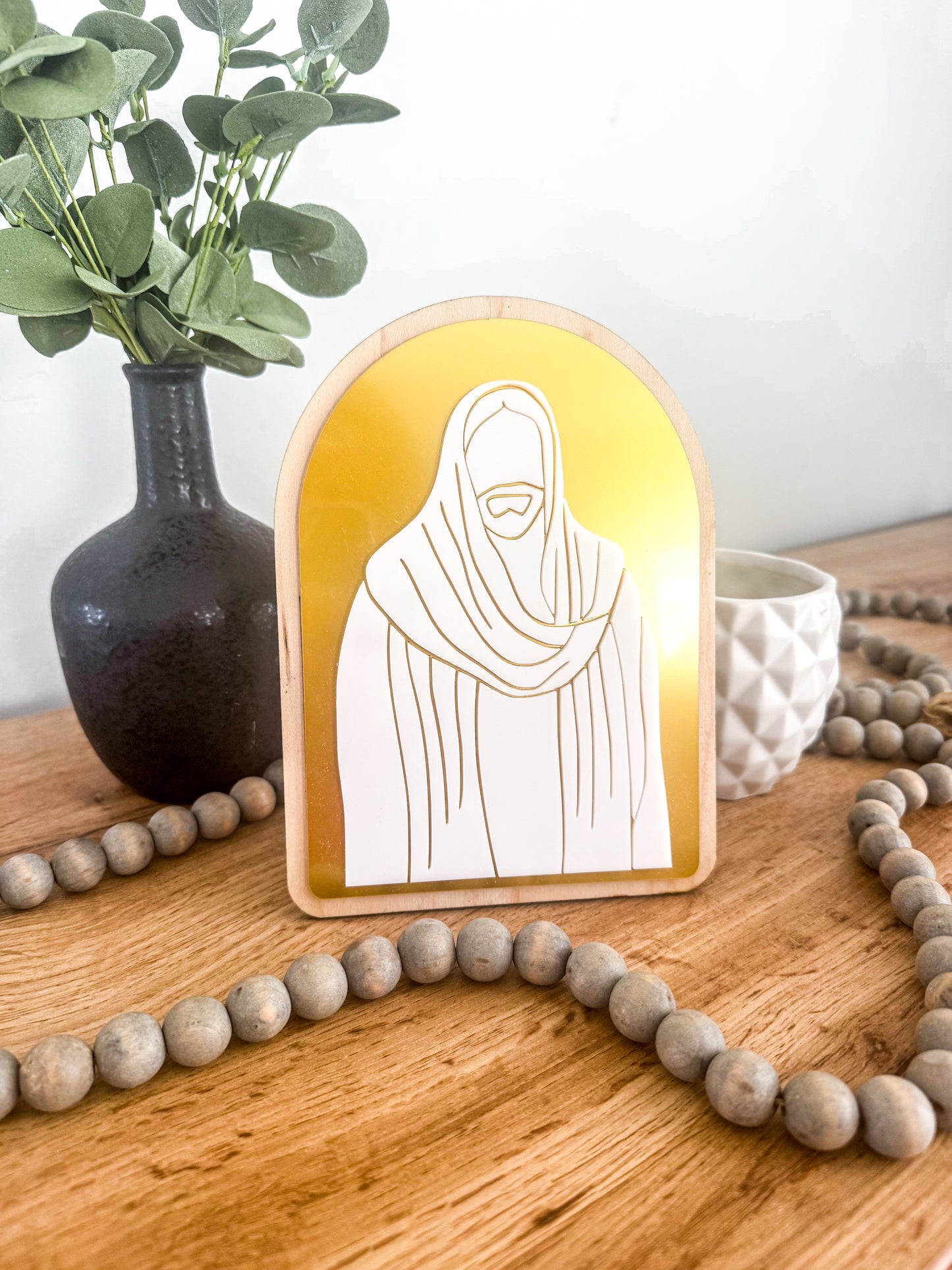 The King | Layered Wood & Acrylic Christ Plaque
