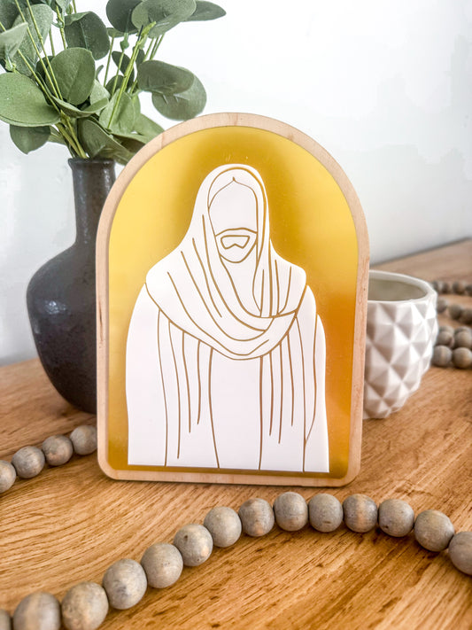 The King | Layered Wood & Acrylic Christ Plaque