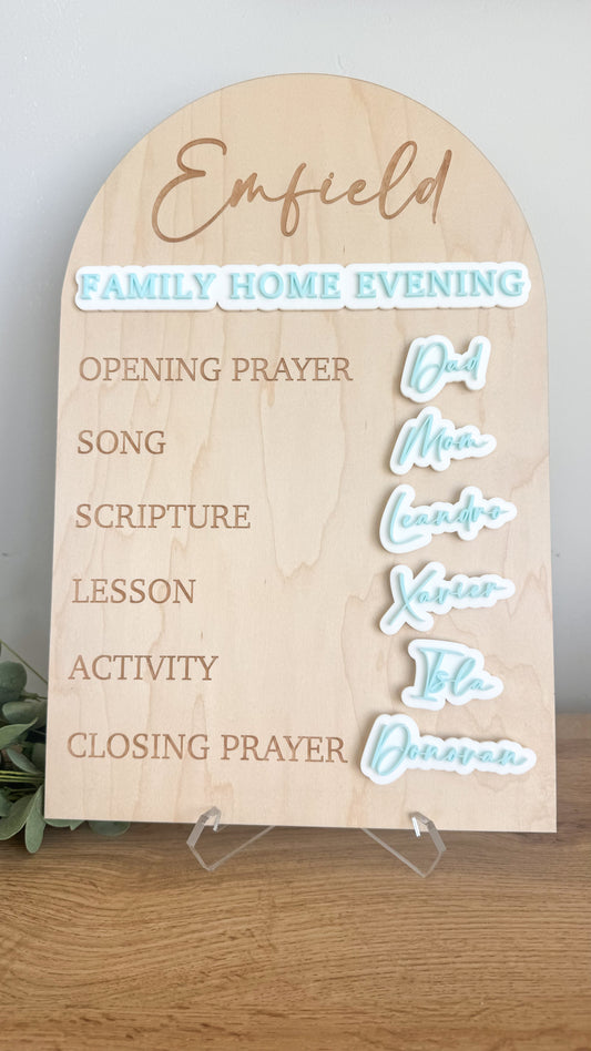 Fully Custom Family Home Evening Board -Design Your Own Edition