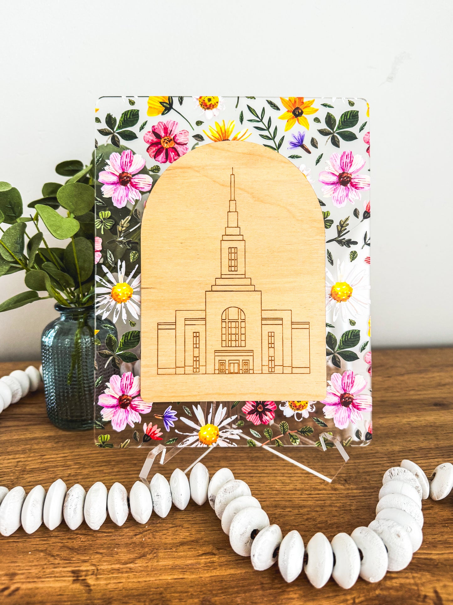 The Gardener | Floral Acrylic & Wood Christ Sign