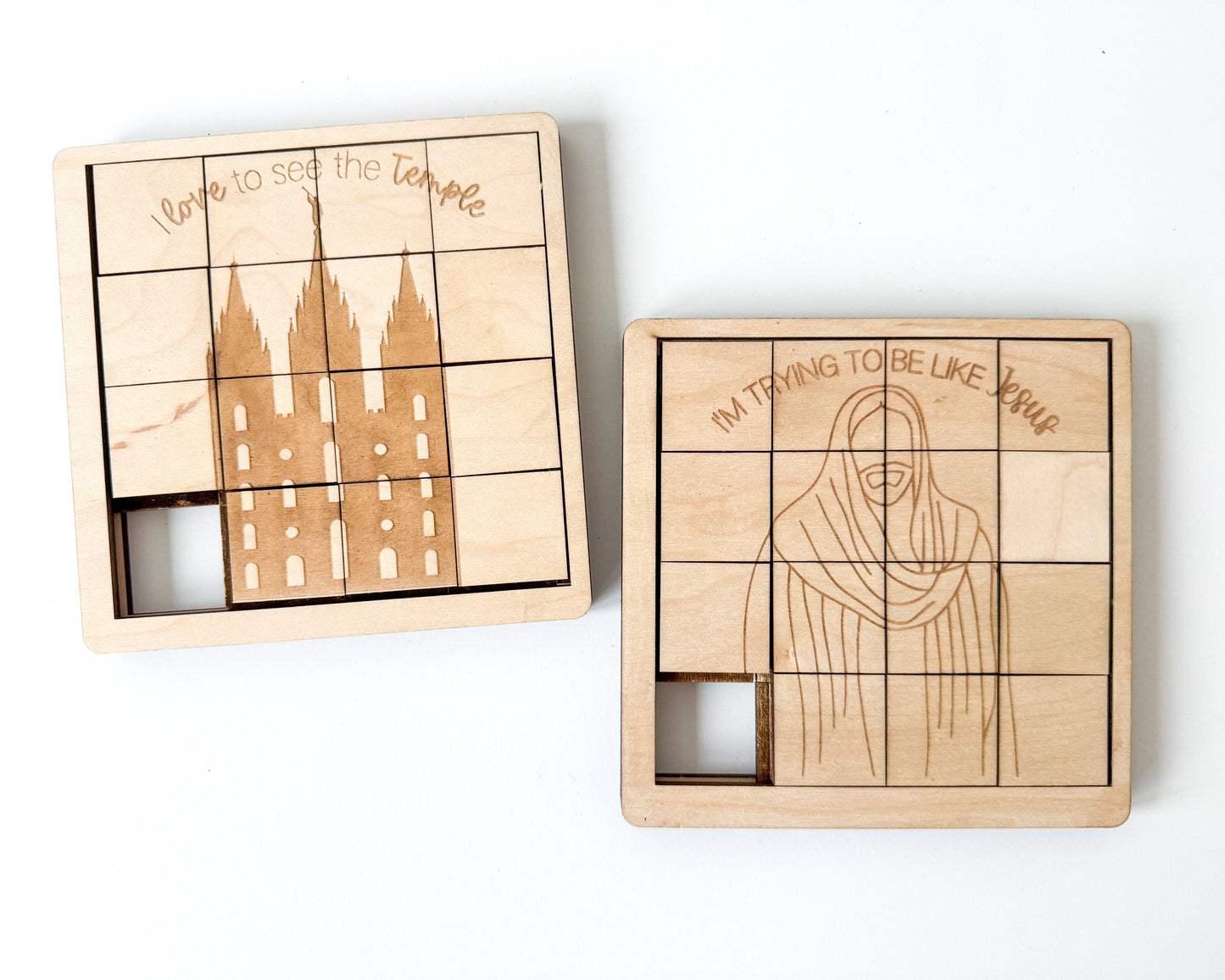 Wooden Gospel Slide Puzzle | Christian Faith Toy | Laser Engraved Scripture Art