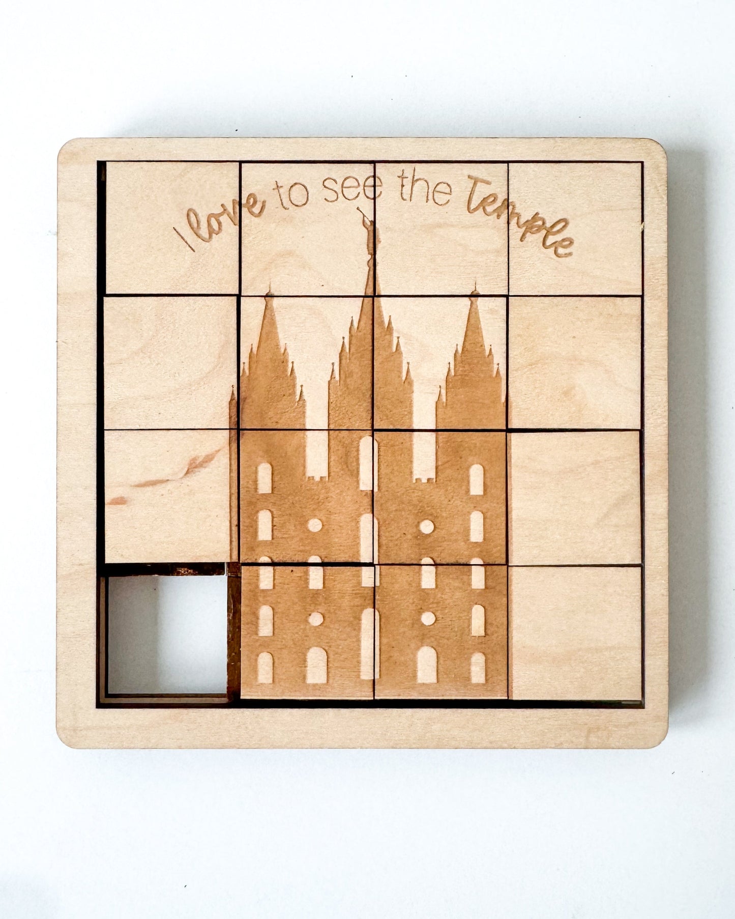 Wooden Gospel Slide Puzzle | Christian Faith Toy | Laser Engraved Scripture Art