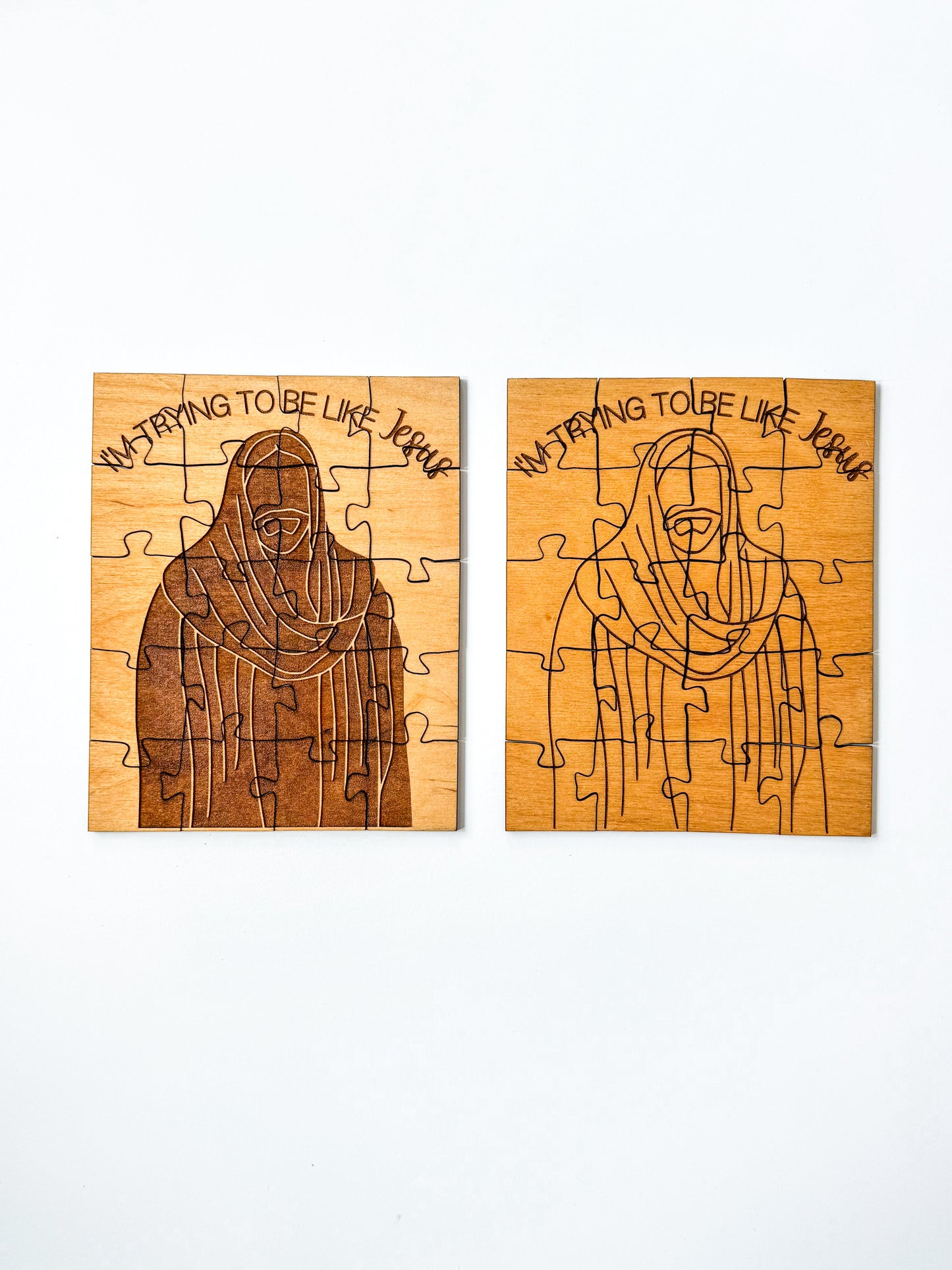 I'm Trying to be Like Jesus - Laser Engraved Children's Wooden Jigsaw Puzzle