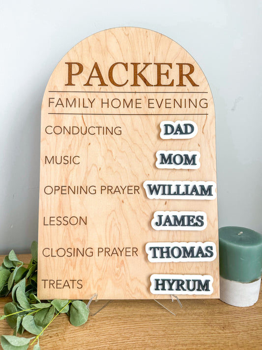 Custom Family Home Evening Board - Steadfast Edition